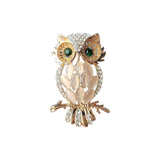 Broche Hibou Blanche Perlée