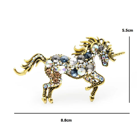 Horse Brooch<br> Colored Rhinestones