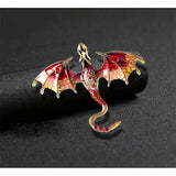 Broche Dragon Femme Rouge