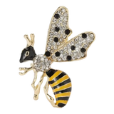 Bee Brooch<br> Rhinestones & Gold