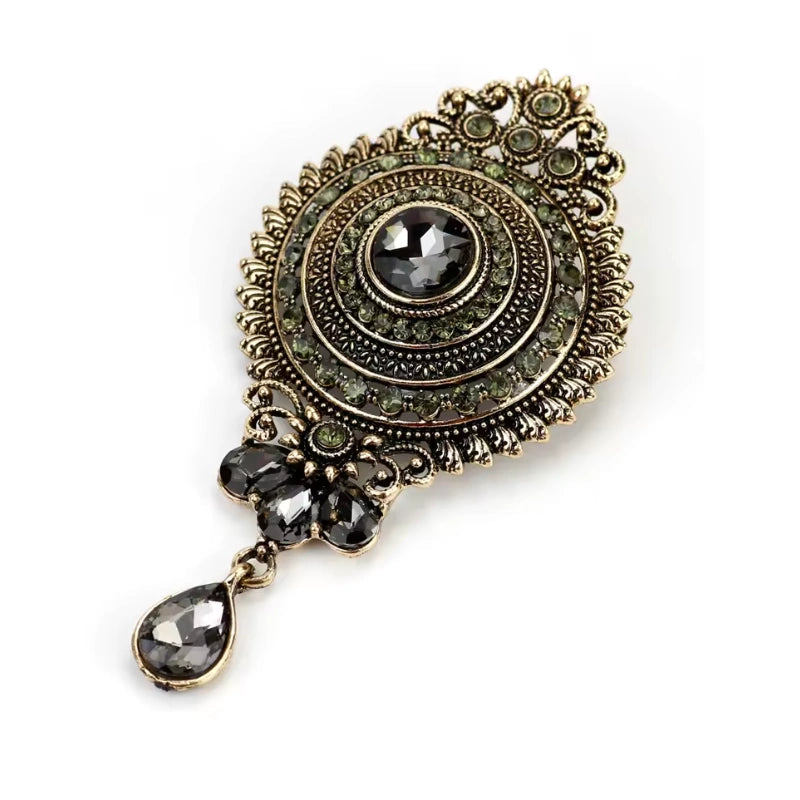 Jolie Broche Ancienne Vintage - Motif Cristal - Occasion