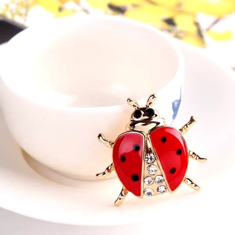 Ladybug Brooch<br> Baby Crystal