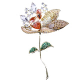 Broche fleur rose destructurée jaune