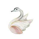 Broche Oiseau Cygne Fuchsia
