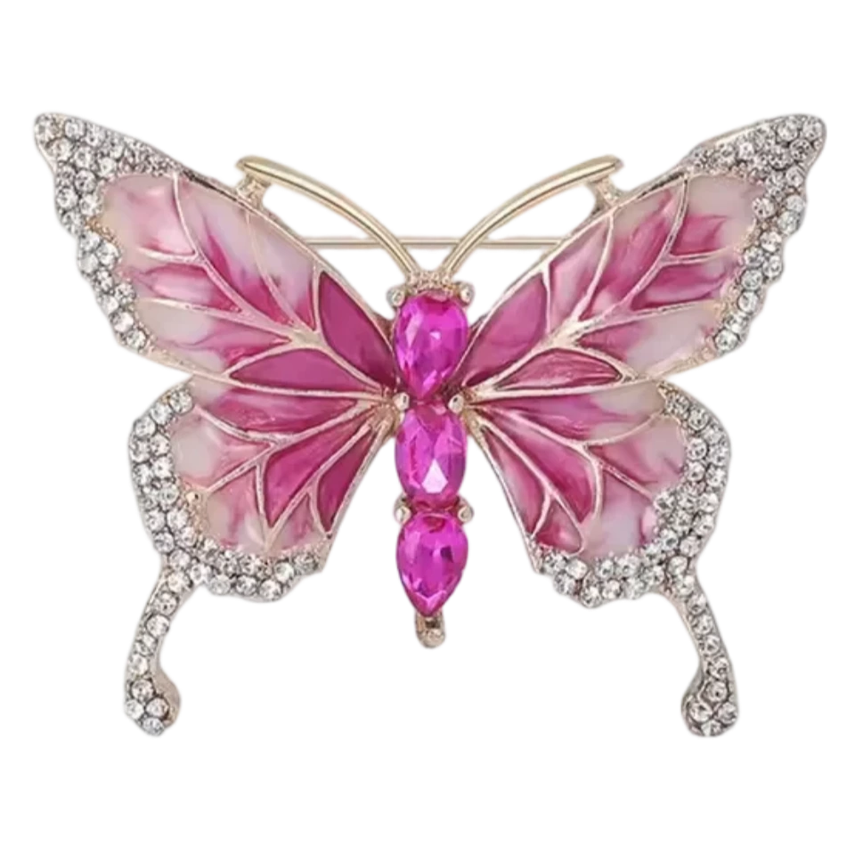 Broche Papillon Cristal Arc-en-Ciel – Bijoux Strass Élégants Pour Femmes Et Filles, Mariage & Soirée