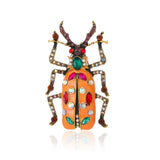 Broche Scarabée Strass & Fête Orange
