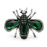 Bee Brooch<br> Emerald Green Crystal