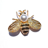Broche-Abeille-Perle-Blanche