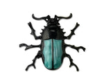 broche scarabée noir et vert
