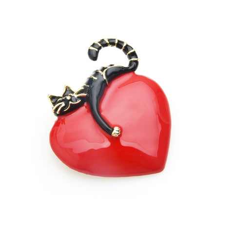 Heart Brooch<br> Feline Relaxation