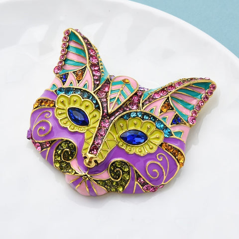 Cat Brooch<br> Carnival Cat Head