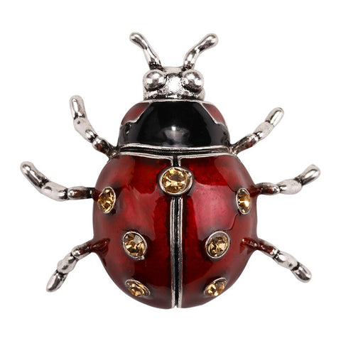 Ladybug Brooch<br> Dark Red