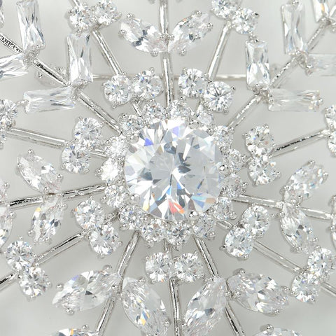 Luxury Brooch<br> Silver Snowflake
