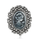 broche camée grandeur argent