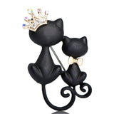 broche chat duo noir