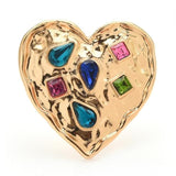 broche coeur amour composite doré