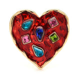 broche coeur amour composite rouge