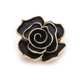 broche fleur rose noire