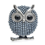 Owl Brooch<br> Rhinestone Ball