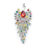 broche oiseau robe multicolore