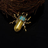Scarab Brooch<br> Gold & Blue