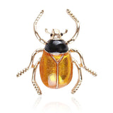 Broche Scarabée Robe Ocre