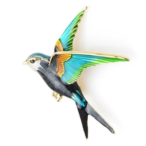 Bird Brooch<br> Flying Spring