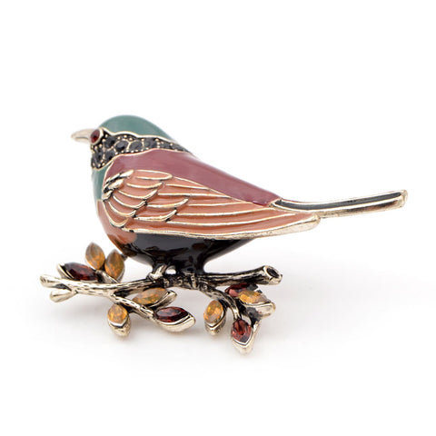 Bird Brooch<br> Handsome Merle