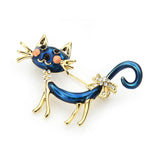 Cat Brooch<br> Blue & Gold