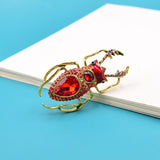 Scarab Brooch<br> Red Crystal Fantasy
