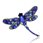 Broche libellule bleu électrique