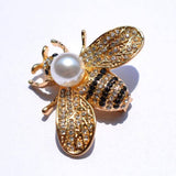 Bee Brooch<br> White Pearl