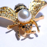Bee Brooch<br> White Pearl