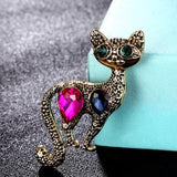 Cat Brooch<br> Pearl Gold