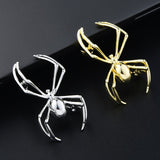 Chrome Gold Spider Brooch