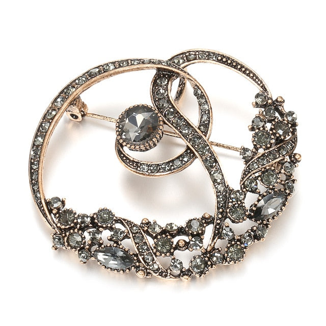 Broche ancienne forme panier fleurs - Montres & Bijoux