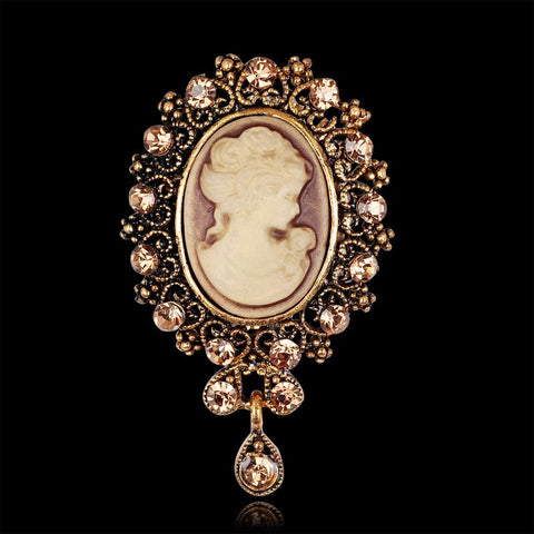 Cameo Brooch<br> Amber Retro