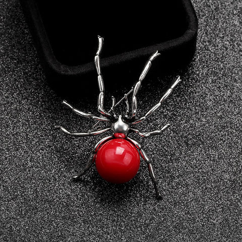 Spider Brooch<br> Scarlet