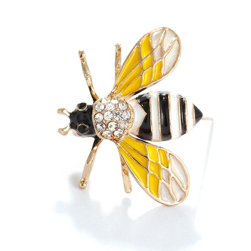 Broche abeille en strass doré pour homme et femme,Tendance