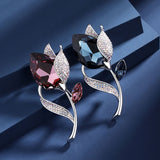 Flower Brooch<br> Rose Crystal