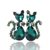 broche chat duo emeraude