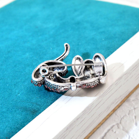 Dog Brooch<br> Glossy Dachshund