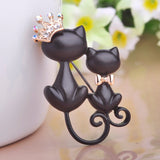 Cat Brooch<br> Black Duo