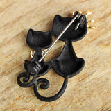 Cat Brooch<br> Black Duo