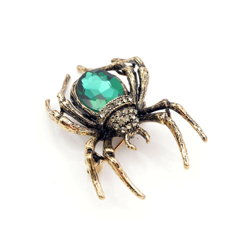 Spider Brooch<br> Jade Crystal