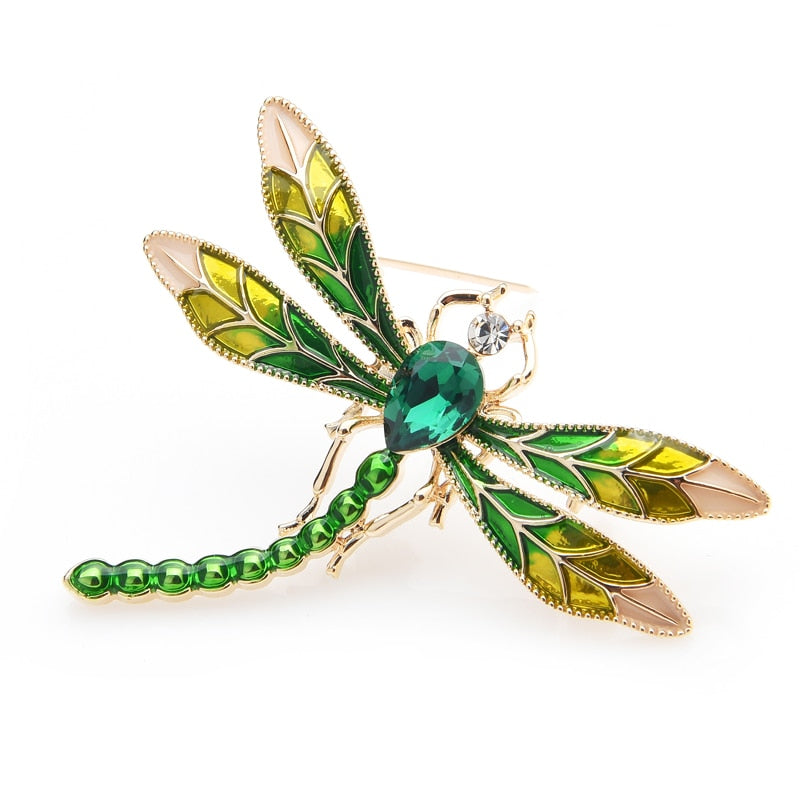 BROCHE AVEC PIERRE VERTE NON IDENTIFIÉE