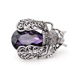 Scarab Brooch<br> Protective Emerald