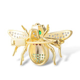 Broche Abeille Argent Chatoyant retournée