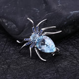 Spider Brooch<br> Azure Topaz