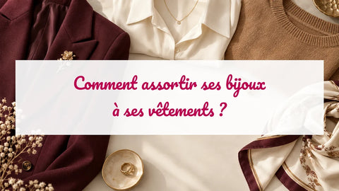 Blazer bordeaux, chemisier crème et bijoux dorés assortis